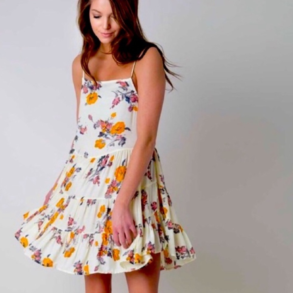 Free People floral print slip dress